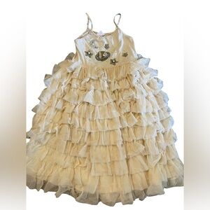 Masala Kids girls ruffle dress with beading detail 10 years
